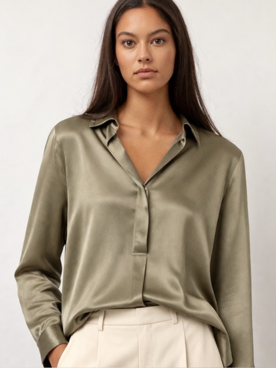 Tops - NEW RAILS Nissa Collared Pullover Top In Olive Green